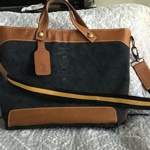 Handmade Le Papillon Bag leather trim and handle.